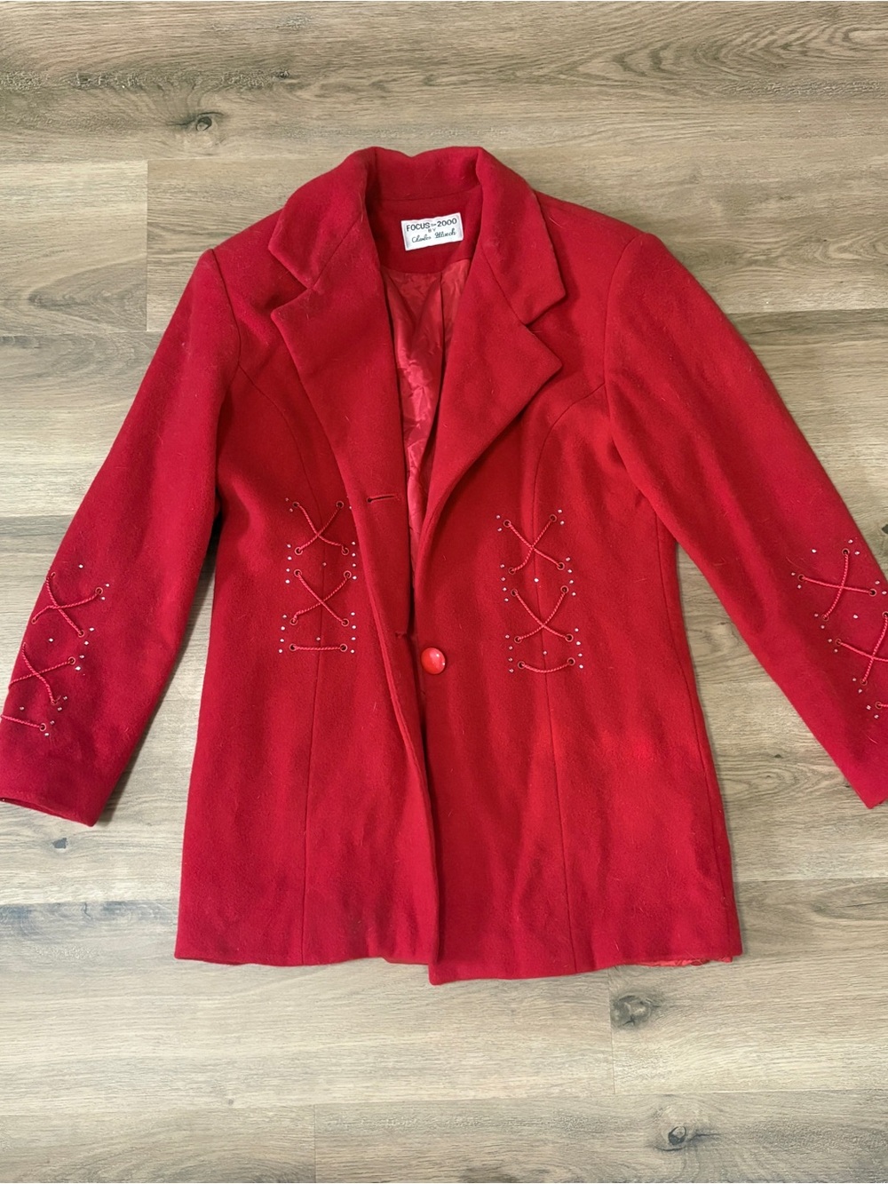 Red Women's Wool Blend Coat